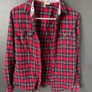 Red button up flannel
